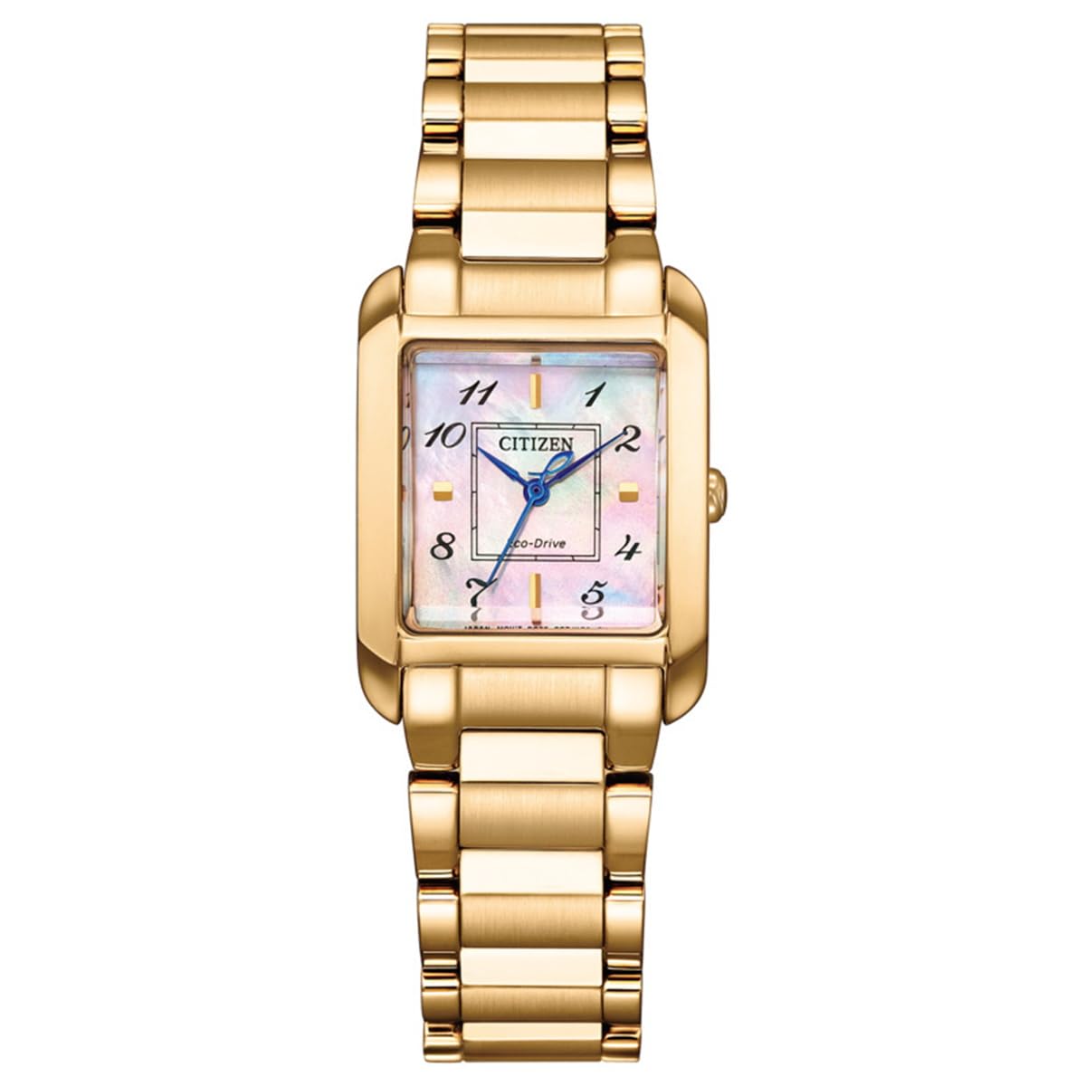 

Citizen Waterproof White SQUARE Warm Eco-Drive Watch, Mother-of-Pearl Collection, Gold, EW5603-89Y, Women s золотий
