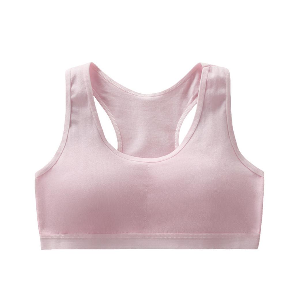 Adjustable Shoulder Strap Sports Bra For Girls (10-14 Years Old) With Fixed Cup