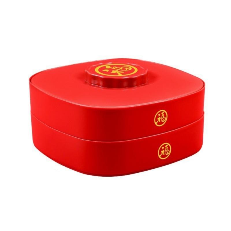 Plastic Compartmentalized Candy Dish In Retro Red Color Dry Fruit Tray Perfect For Holiday Gatherings And Daily Use 1