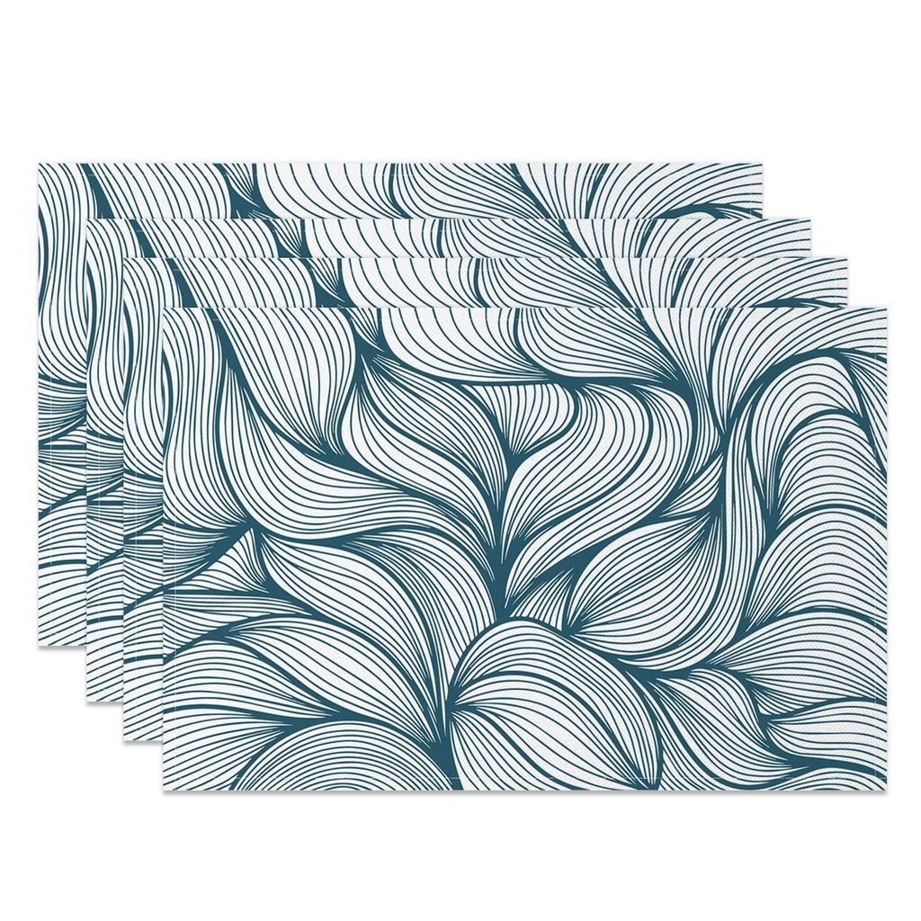 Modern Minimalist Table Mats Fresh Leaf Branch Pattern Placemats Natural Style Waterproof HeatResistant for Dining Kitchen Decor