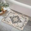 Tapis de porte imprimé floral persan vintage bohème usé Décoration de maison de ferme Tapis antidérapant pour cuisine Entrée Buanderie