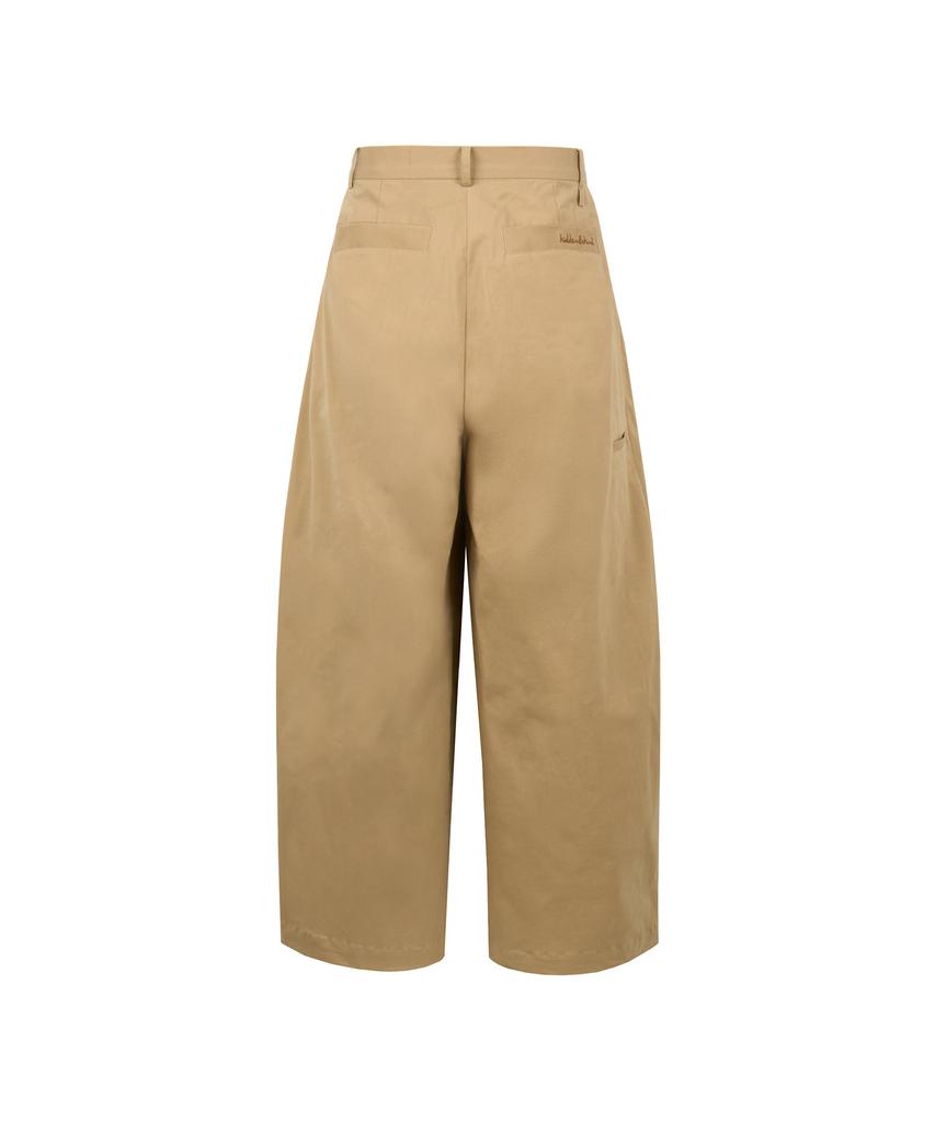 HIDDEN BEHIND Pinter Big Wide Curved Pants (Beige)