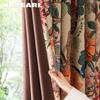 1PC NAPEARL Vintage Pastoral Colorful Floral Blackout Curtains with Oil Painting and Printed Curtains for Bedroom Living Room Home Decor