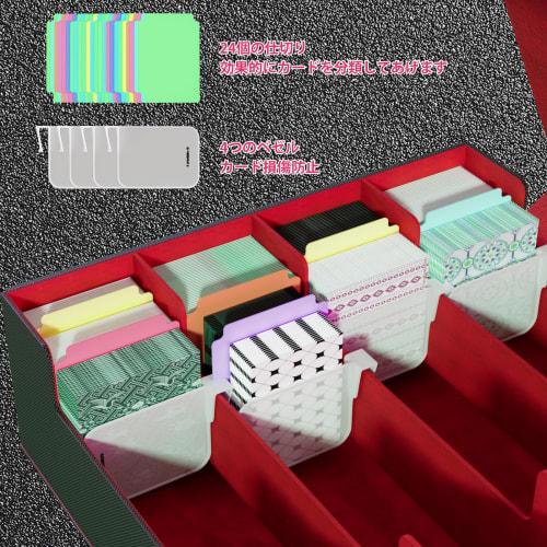 UNORUG Deck Case, Trading Card Case, PU Leather, Holds 3000+ Trading Cards, Large Capacity, 4 Compartments, 24 Dividers with Labels, Compatible with Y