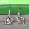 Exquisite 925 Sterling Silver Openwork Five-Pointed Star Pendant Earrings - Fashion Gift Jewelry