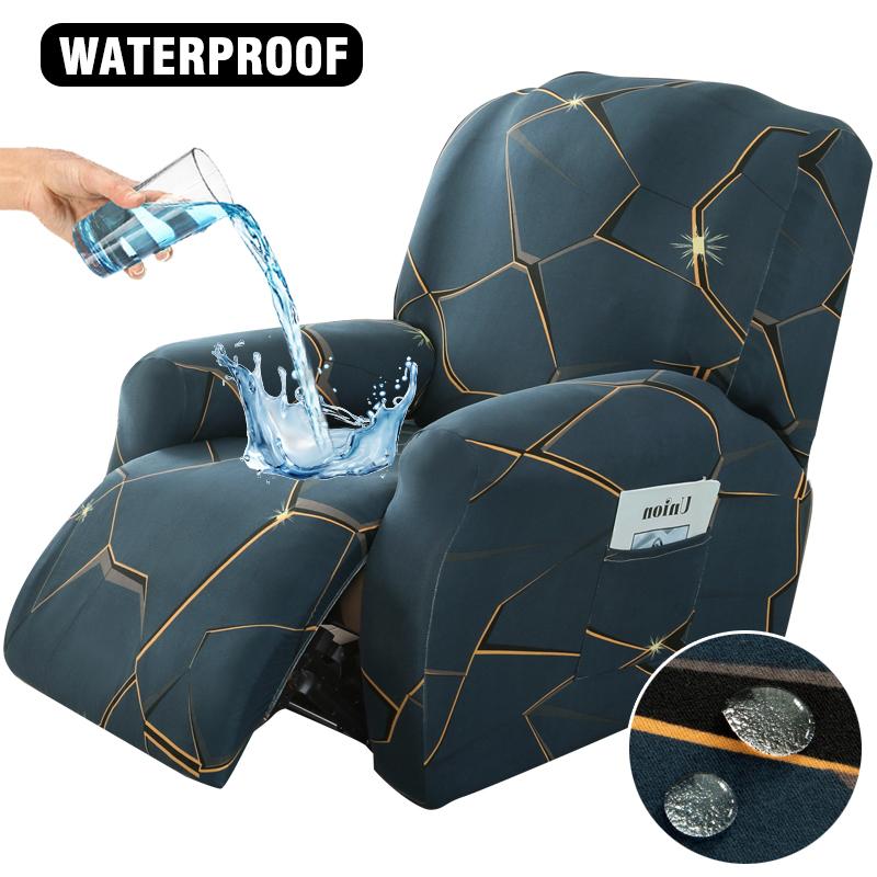 Stretch Recliner Chair Covers 4-Pieces for Reclining Chair Non Slip Recliner Cover Soft Fabric with Elastic Bottom for Kids Pets