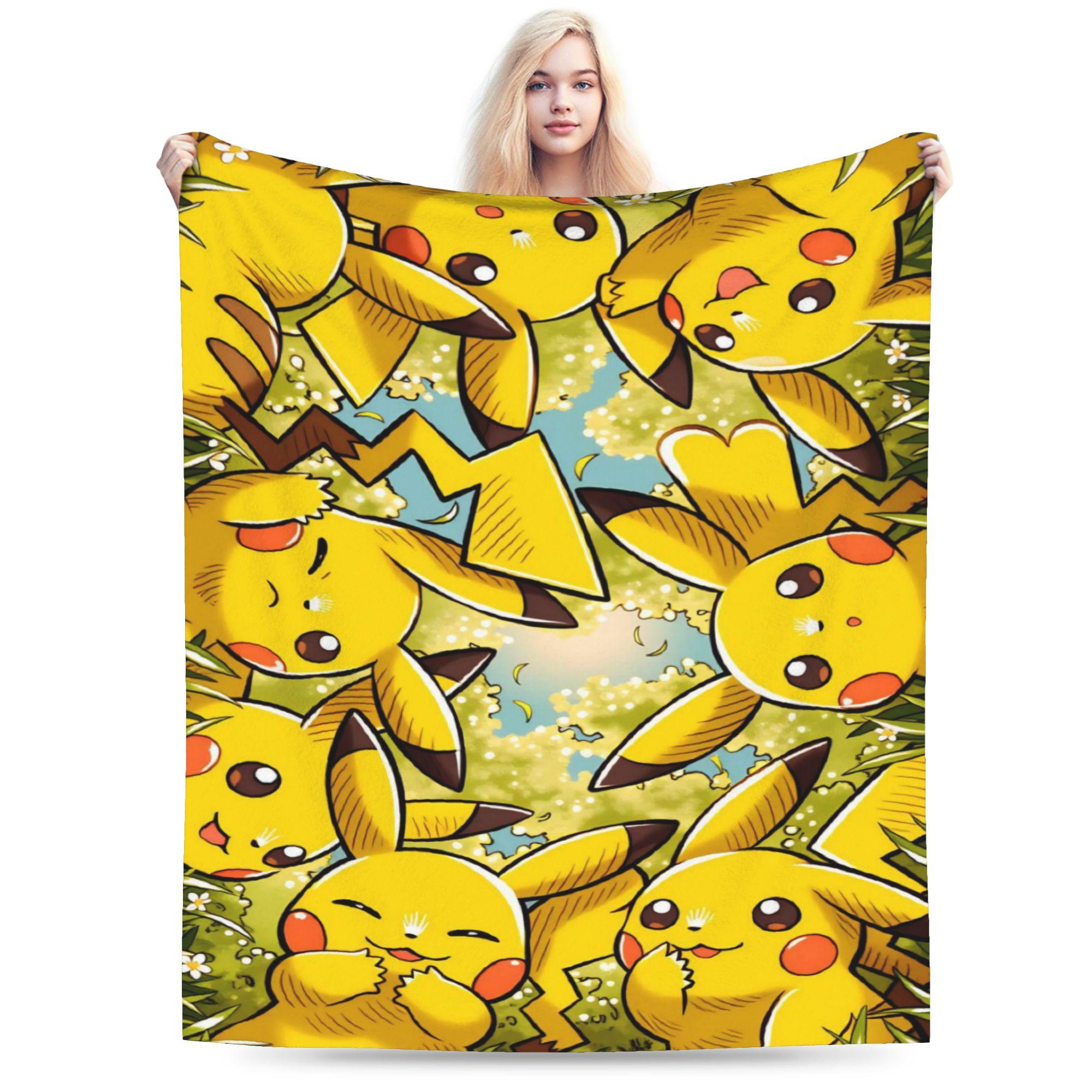 

Pokemon Pikachu Collage Warm Soft Blanket Kids Adult Plush Throw Blanket Funny Bedroom Flannel Bedspread Sofa Bed Cover 75x100cm (30x40inch)