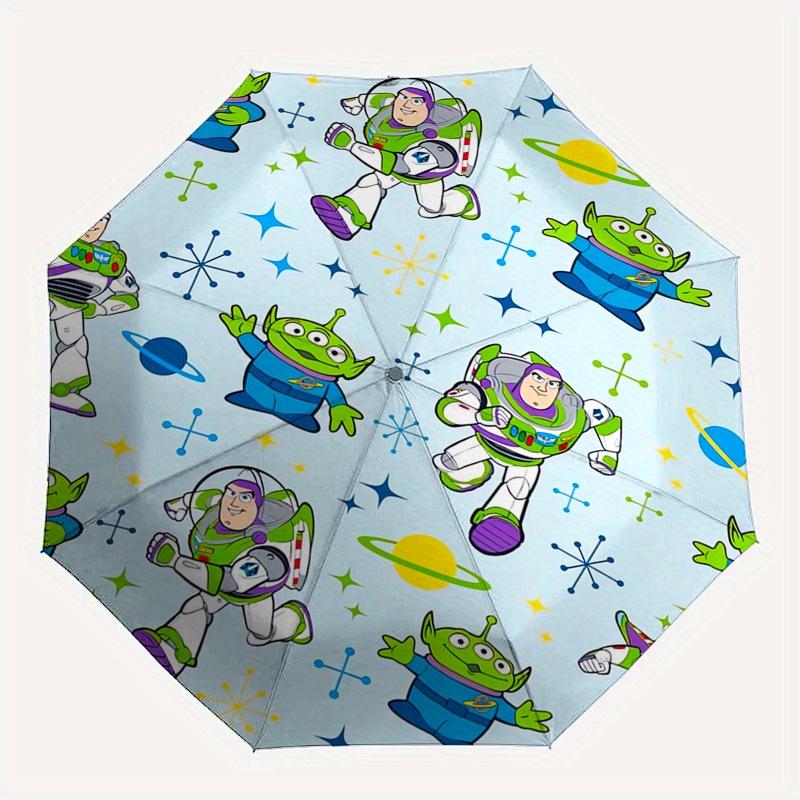space adventure, toy story characters Themed Automatic opening and closing folding umbrella, 8 rib windproof, compact travel design, suitabl