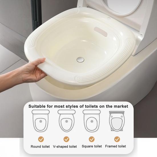 Bidet Ergonomic Curved Surface Design Comfortable Bath One-Button Drainage Non-Slip Basin Rim Physical Therapy Bidet