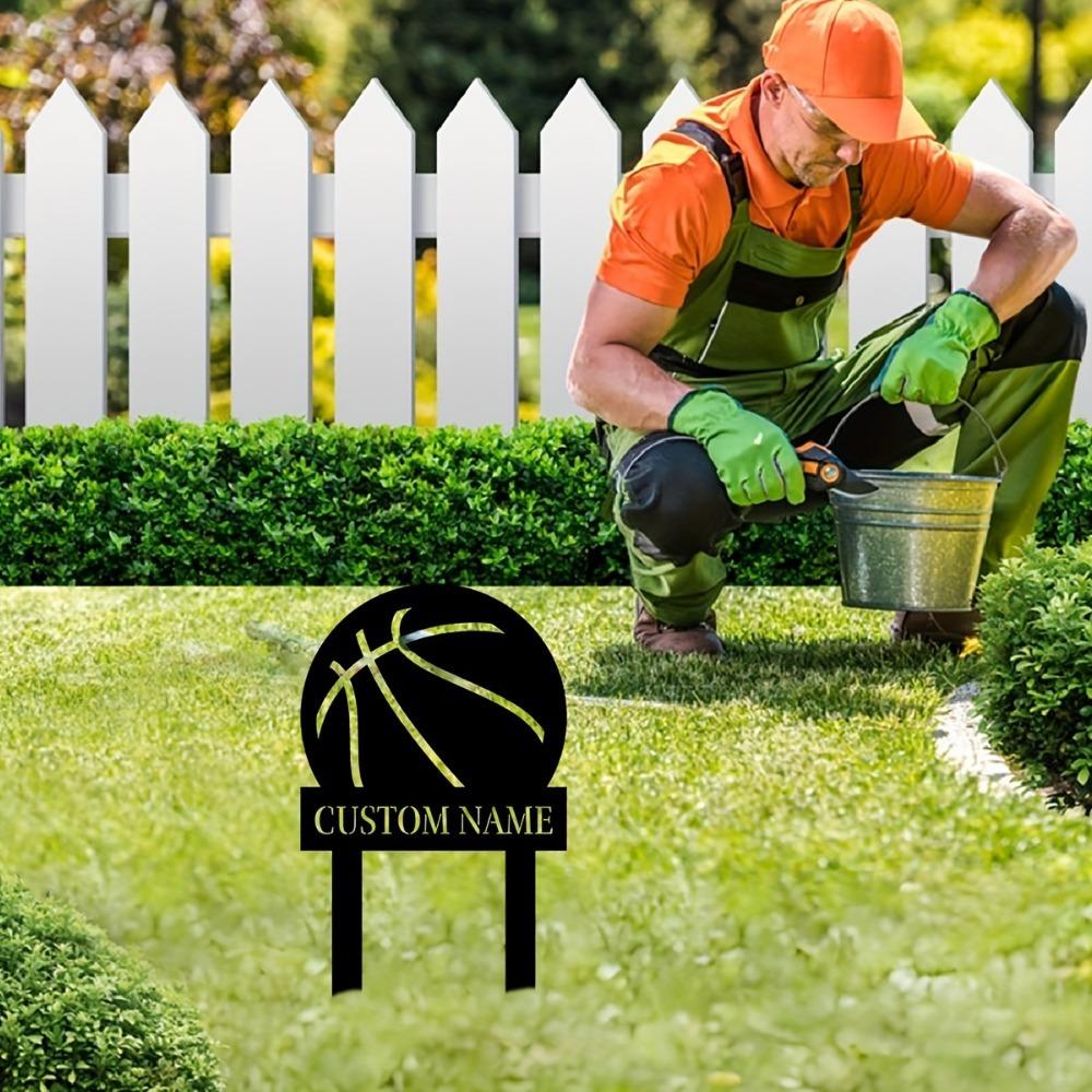 Personalized Iron Basketball Garden Stakes Durable Lawn Decor Gift for Fans Custom Sign