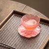 Glass Tea Cup Home Decoration Sake Cup Handmade Coaster Glass Cup Chinese Style Tea Cup Set Tabletop Atmosphere Small Ornament