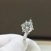 S925 Sterling Silver Moissanite Six-Prong Zircon Engagement Ring for Women – Romantic Bridal Jewelry