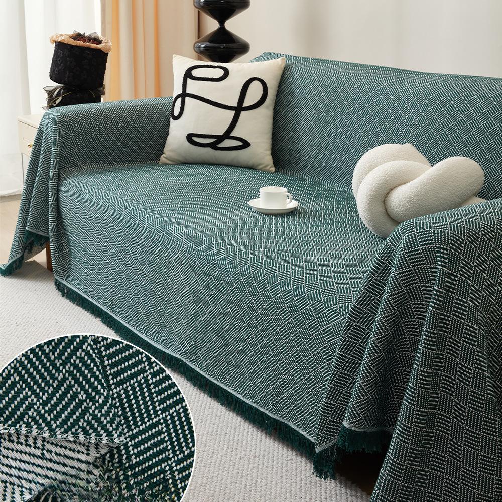 Sofa Towel Cover Cloth Ins Style Double-Sided Available Cotton Yarn Chenille Simple One-Piece Sofa Cushion Cover Towel All Wrapped Cover Cover