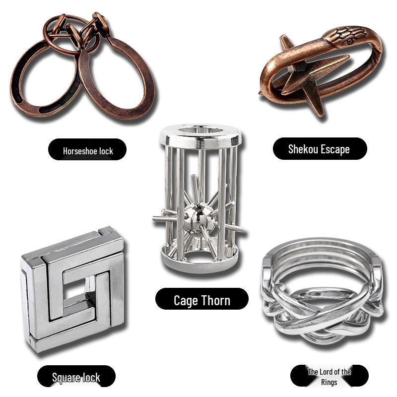 Children's Educational Metal Puzzle Set: Luban Lock, Nine Rings, and Kongming Lock Disentanglement Toys