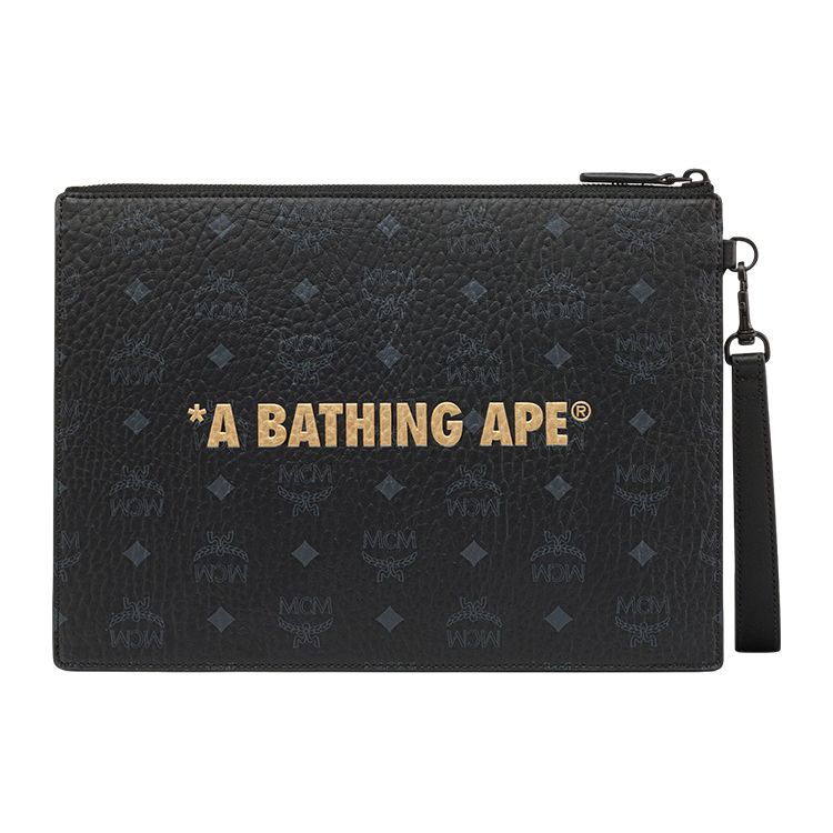 MCM × BAPE LNY Classic Monogram Dragon Pattern Wristlet Unisex Wristlet MXZESTA04BK001