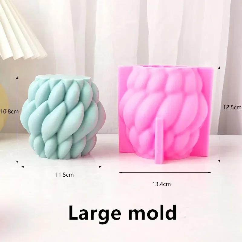 Geometric shape candle silicone mold stripe cylinder candle silicone mould home decoration knot candle soap Acrylic PC mold