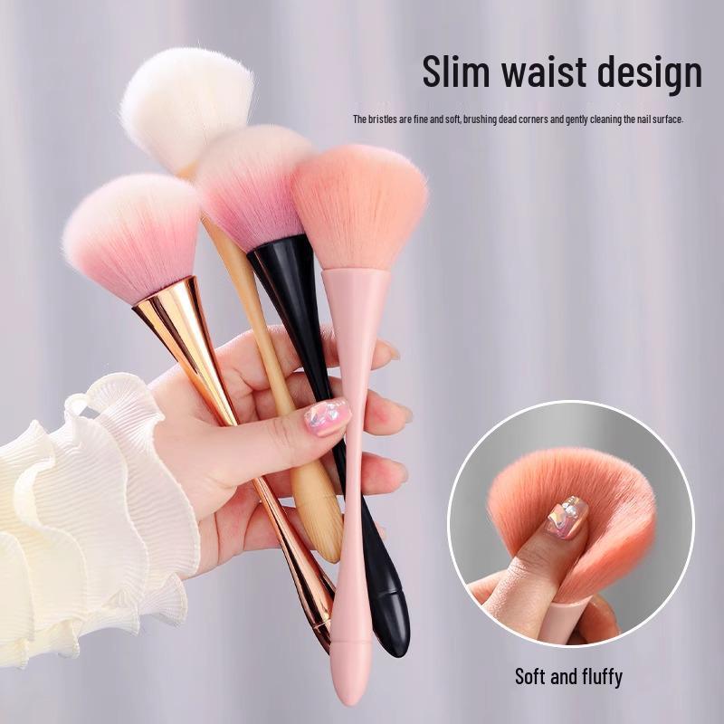 Fluffy Soft Bristle Nail Art & Makeup Brush - Long Handle Small Waist Design