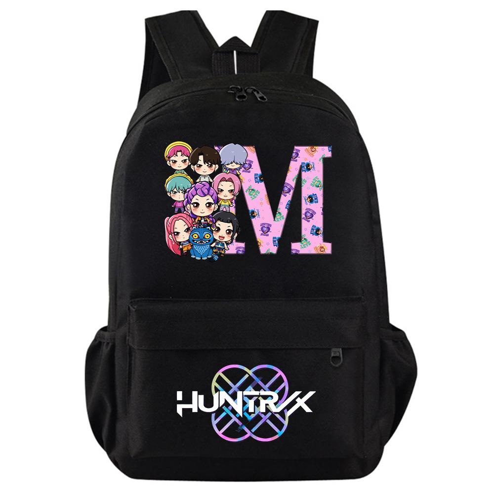 26 English Letter Kpop Demon Hunters Printed Backpack for Teenager Student Girl Boy Bookbag Schoolbag Women Large Capacity Travel Bag Kid Gift Rucksak