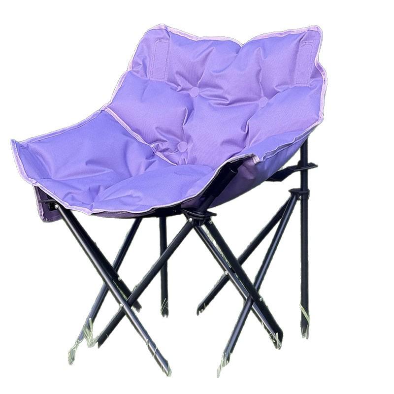 Skládací měsíční židle s polstrováním a nízkou opěrkou pro podzim/zimu - Přenosná venkovní kempingová židle