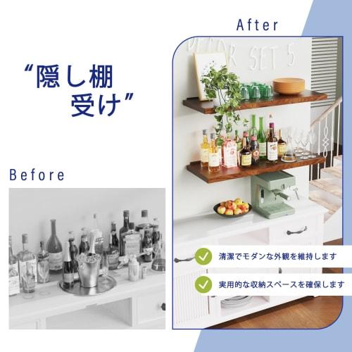 Goovilla Shelf Brackets, Set of 4, Hidden Shelf Brackets, Heavy-Duty, 15cm Long, 6 Inch Long, 5mm Thick, Maximum Load Capacity of 73kg, Shelf Support,