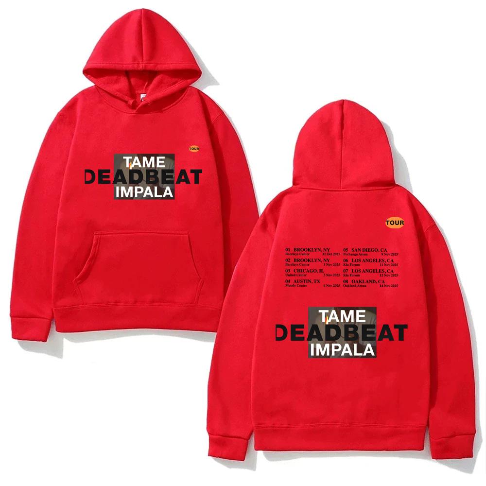 Tame Impala - Deadbeat Tour 2025 Hooded Hip Hop Sweatshirt with Hooded Singer's Same Style Clothes Hooded Fashion High Quality