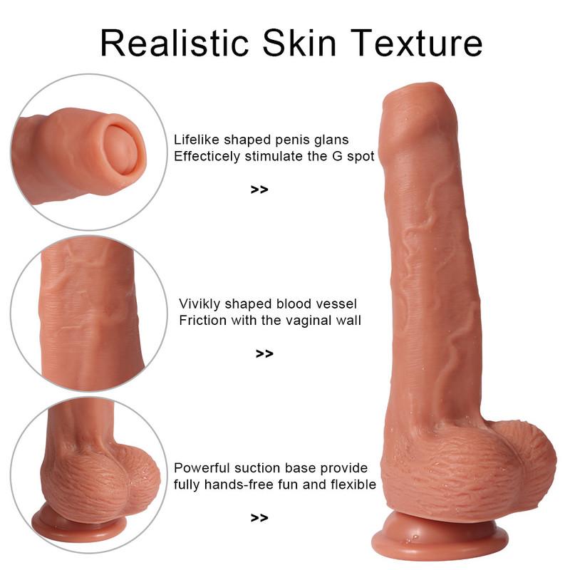 Realistischer künstlicher Penis, körpersicheres Material, riesiger Penis, verwendet für vaginale G-Punkt- und Analspiele