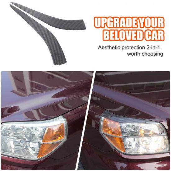 Soft Carbon Fiber Front Headlight Eyebrow Sticker Trim For Honda Pilot 2003-2008