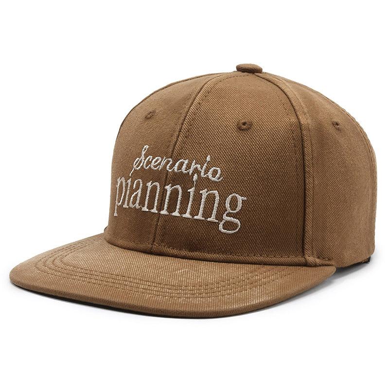 Embroidered Baseball Cap Retro Men Women Hip-Hop Cap Flat Brim Sun Hat