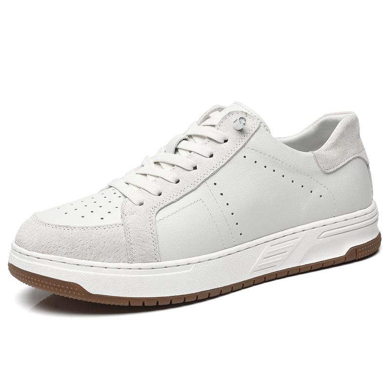Frühlings Herrenschuhe neu Retro Board Schuhe Herrenschuhe echtes Leder Sport und Freizeit weißer Hintergrund vielseitige Farbkombination Herrenlederschuhe