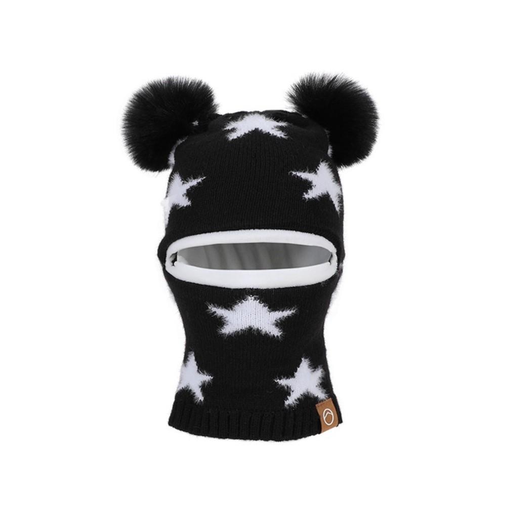 Ear Protection Winter Neck Gaiter Hat Acrylic Full Face Cover Hat Protective Pom Pom Hat For Boys