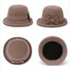 Autumn and Winter Knitted Bowknot Color Blocking Thickened Basin Casual Outdoor Sports Warm Wide Brimmed Bucket Hat