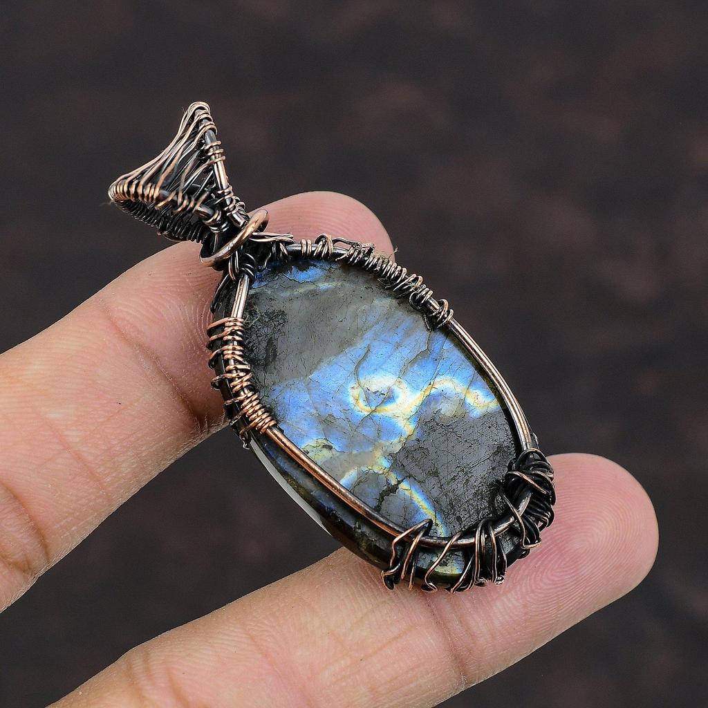 Tree Of Life Labradorite Pendant Copper Wire Wrapped Jewelry Handmade Gemstone Pendant Copper Pendant Antique Jewelry Gift Wire Wrap Pendant