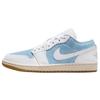Jordan Air Jordan 1 Cushioning Slip Resistant Abrasion Resistant Vintage Basketball Shoes Women's White Blue HQ2004-400(Team-)-Random Packaging Bags