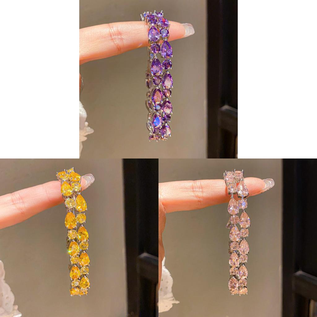 Elegant Copper Geometric Zircon Bracelet For Women Stylish Summer Fashion Gift For Her