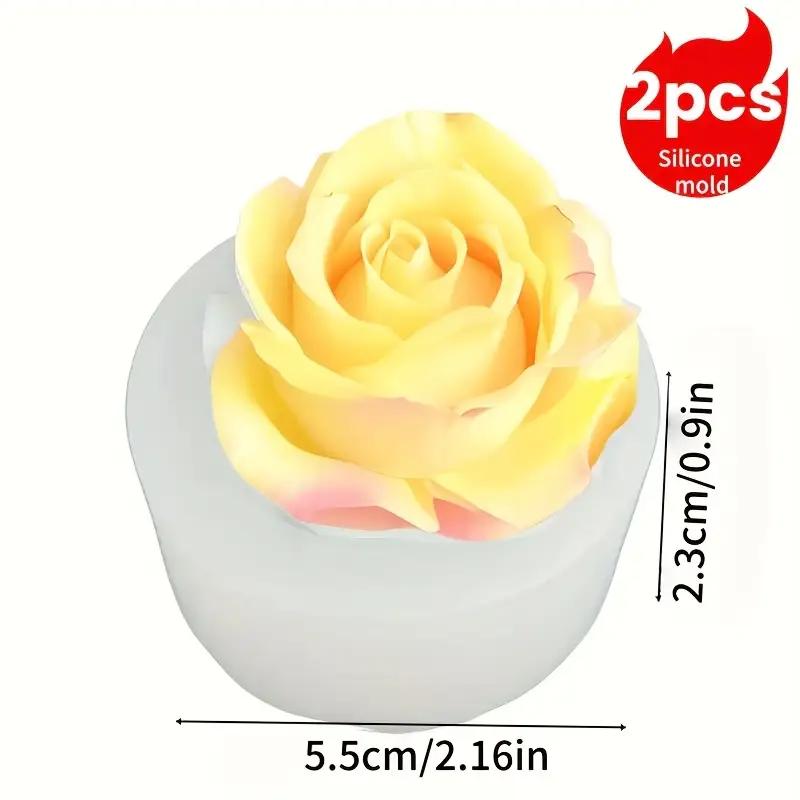 

2 Floral Silicone Molds, for Jewelry Making and Crafts - High-Quality Reusable Rose Petal Design Silicone Molds, Suitable for Candles, So