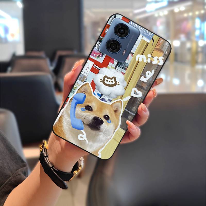 Phone Pouch Couple Phone Case For MOTO G24 Power TPU Soft Case Shockproof Durable Waterproof Cartoon Cute Protective