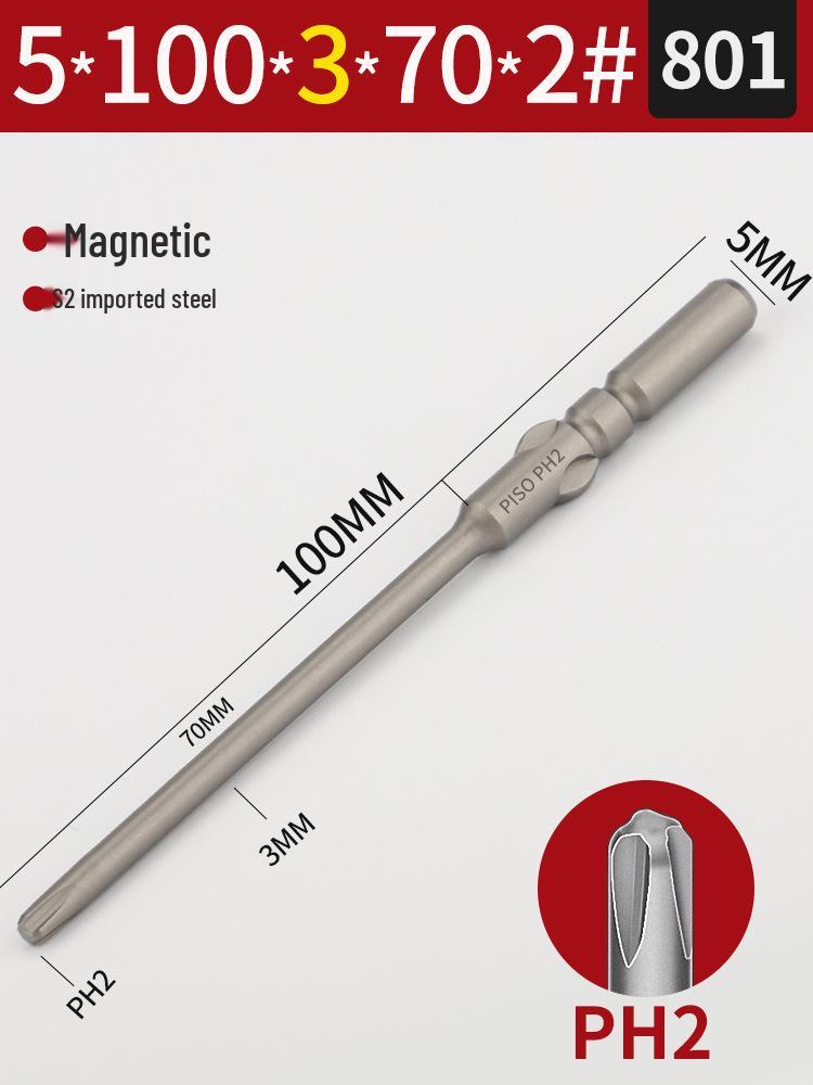 Imported S2 Steel 5mm Magnetic Electric Screwdriver Bits (801/800), 101-Piece Set