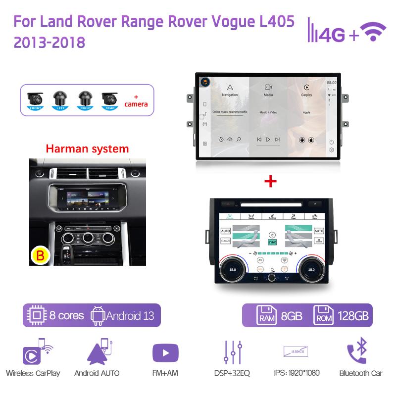 13.3" For Land Rover Range Rover Vogue L405 2013-2018 Android13 Car Multimedia Player GPS Navigation 8+128G CarPlay 4G AC Screen