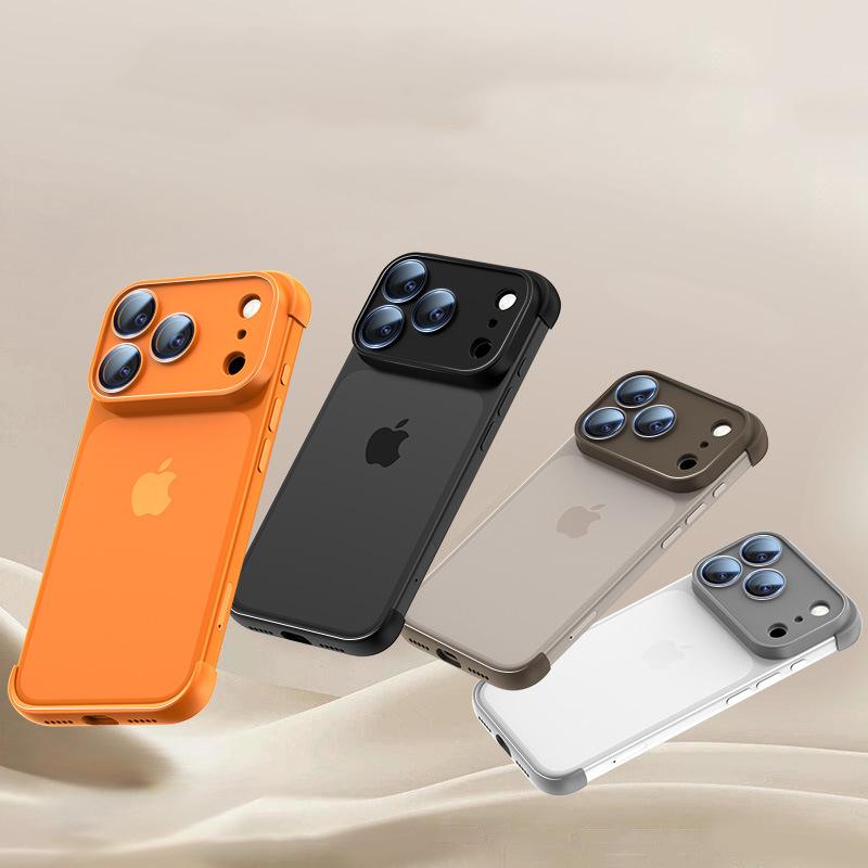 Bumper in Silicone Senza Bordi con Protezione Lente Custodia per IPhone 17 Air 14 13 12 15 16 Pro Max Plus 17Pro 16Pro Copertura Angoli IPones