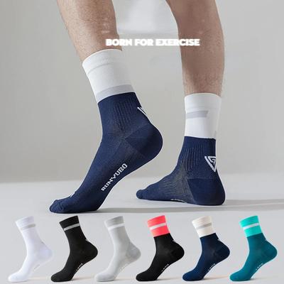 1 Paar Professionele Hardloopsokken Heren Zweet Ademend Marathon Fiets sokken Heren Sport Hardloop Sportsokken