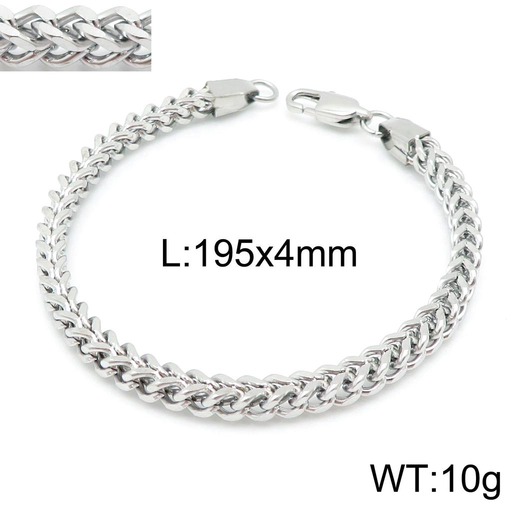 Premium Stainless Steel Front And Back Chain Bracelet, Simple Vacuum Plated Keel Chain, Japanese Buckle Men'S Jewelry