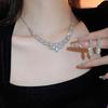 Elegant Full Diamond Tassel Necklace & Sweater Chain Set - Luxurious Cold Style Jewelry