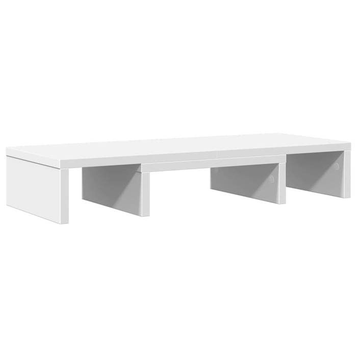 VidaXL Support de moniteur réglable blanc bois d'ingénierie, support de moniteur réglable, support pour écran d'ordinateur, 854625
