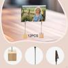 12 Pieces Desktop Photo Holder Table Number Clip Stand with Clips Place Cards Reserved Sign
