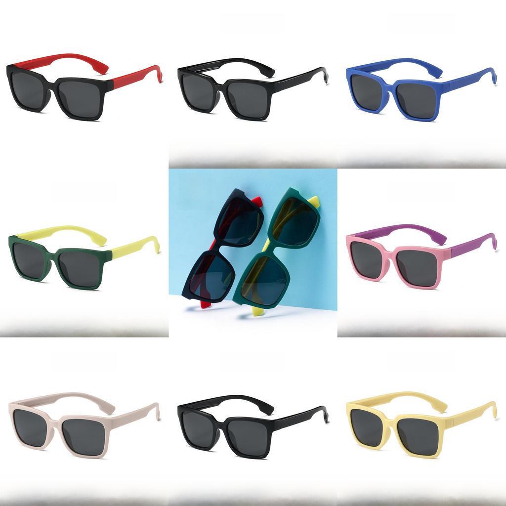 Óculos de Sol Quadrados para Crianças Com Lentes Polarizadas Tac Para Esportes ao Ar Livre e Moda
