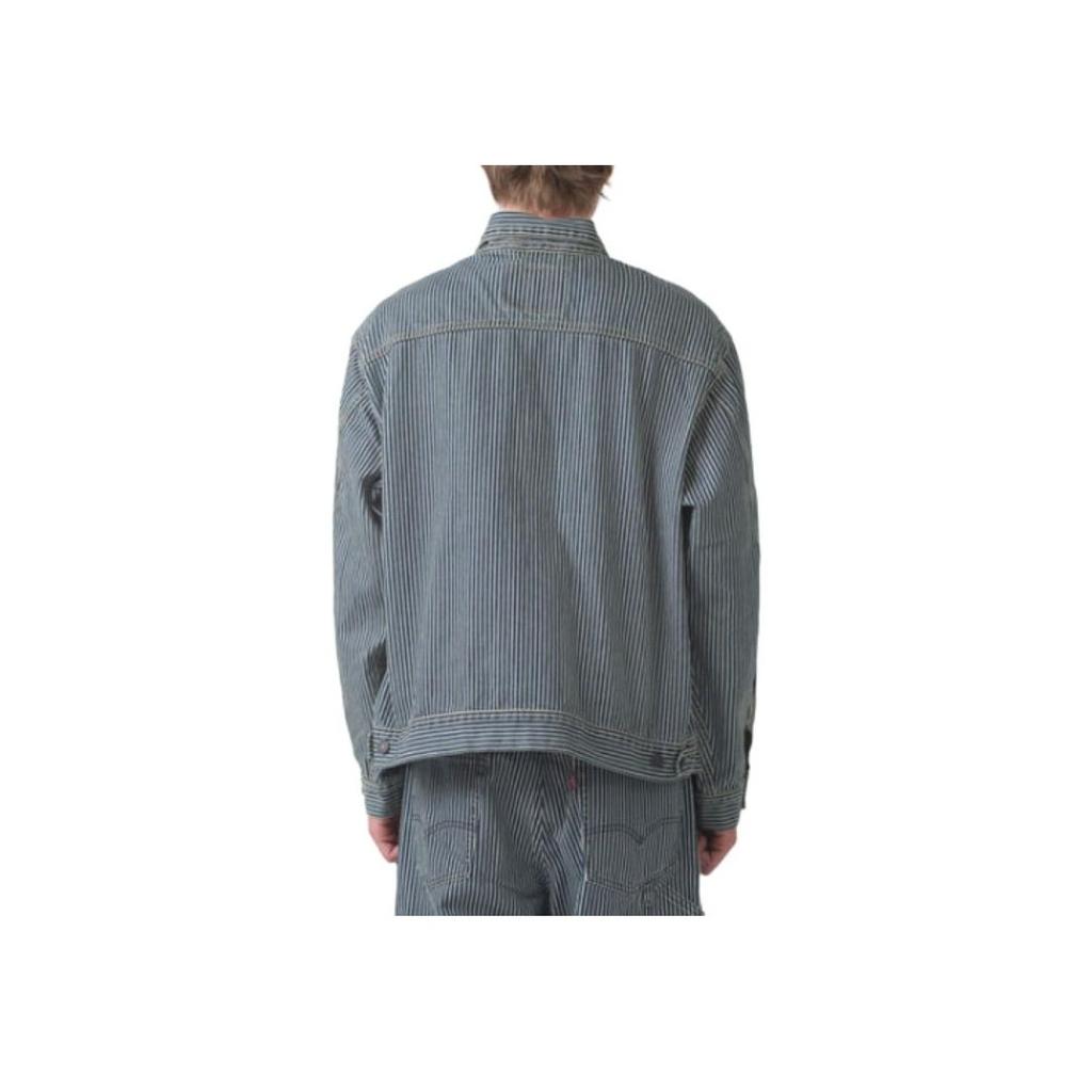 Levis SS25 Striped Pattern Button Closure Jacket Men Jackets Light-Blue A4820-0016