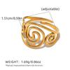 Fashion Metal Hollow Geometric Open Rings For Women Stainless Steel Gold Color Lines Spiral Adjustable Finger Ring Jewelry 2026