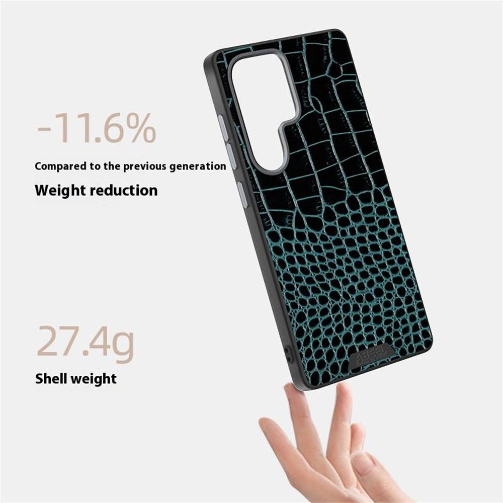 ABEEL For Samsung Galaxy S25 Ultra Case Compatible with MagSafe Crocodile Texture Micro-Embossing Back Cover
