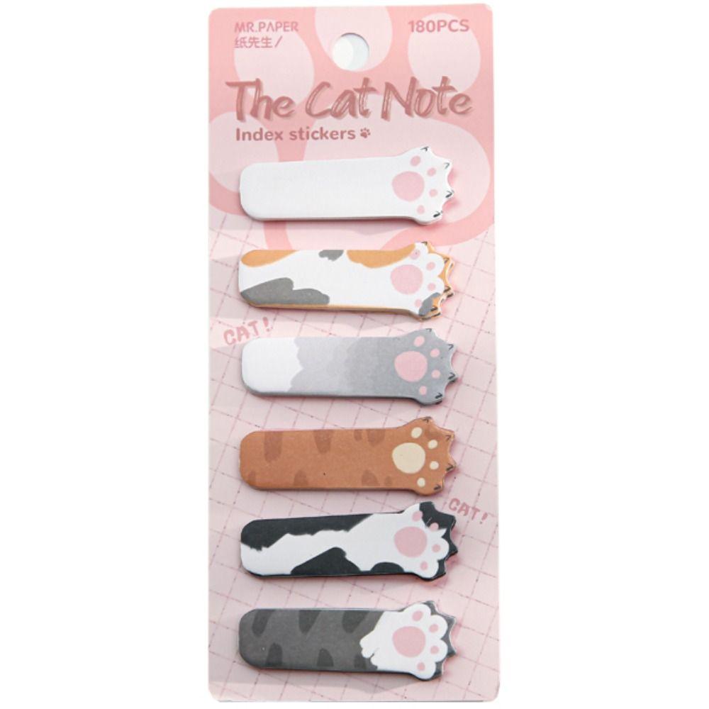 Memo Pad Cat Index Sticker Meow Cat Paw Sticky Note Notebooks Kitty Index Dividers  Office