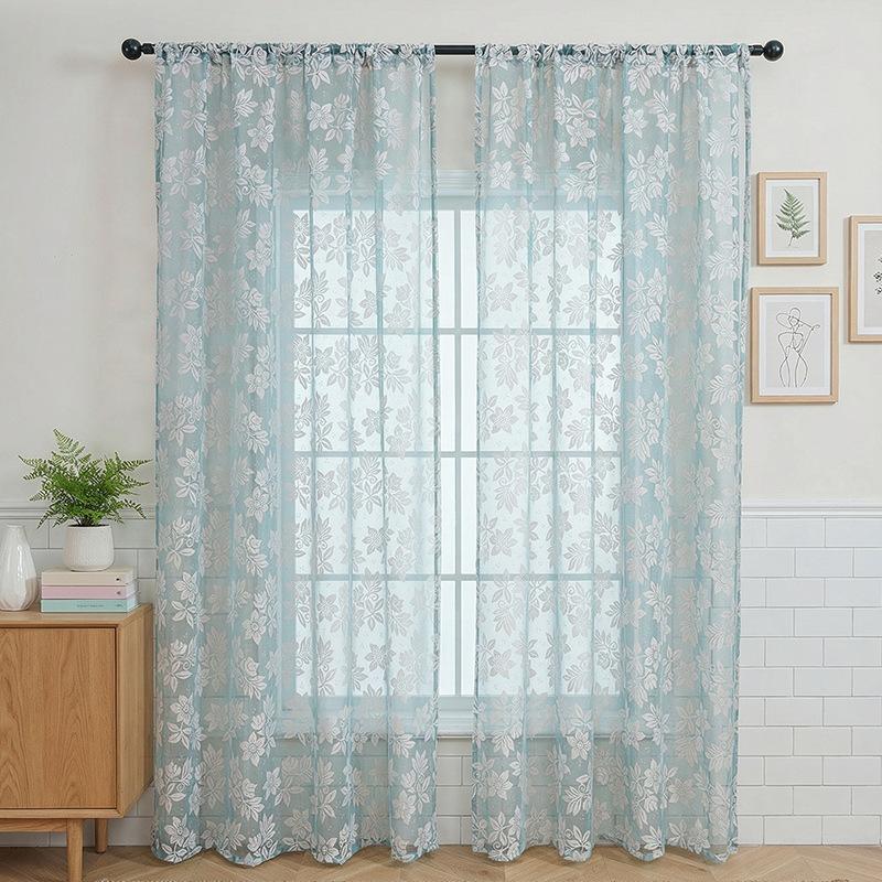 Coffee Curtain Small Fresh Simple Wind Modern Window Screen Living Room Bedroom Homestay Finished Light Transmission Curtain Window Screen